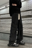 美式高街2024潮牌休闲宽松牛仔裤情侣直筒长裤K431P65控89，男装牛仔裤，电商A102B