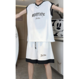 美式外穿篮球运动服套装oversize潮流无袖宽松休闲运动服T13TP55，男装衬衫，电商A102B