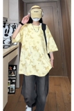 百搭款蝴蝶破洞高街短袖美式圆领纯棉休闲短袖打底衫HY556TP38，男装T恤，电商A102B