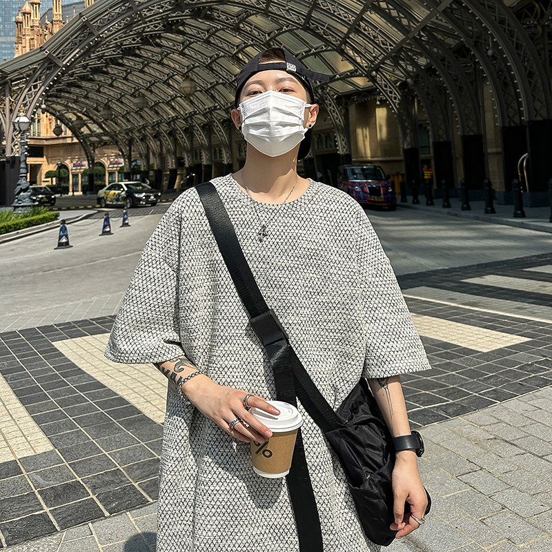 休闲百搭款小香风打底T恤衫圆领透气舒适纹理短袖HY541P45控68,男装T恤,电商A102B