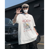美式小众设计感印花打底衫纯棉重磅圆领T恤衫百搭款HY539TP25控38，男装T恤，电商A102B