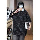 百搭款蝴蝶破洞高街短袖美式圆领纯棉休闲短袖打底衫HY556TP38，男装T恤，电商A102B