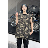 韩版纯棉宽松休闲无袖T恤男女同款潮流圆领迷彩打底背心HY572TP28，男装T恤，电商A102B