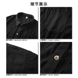 美式街头潮流开衫短袖翻领设计破洞ins风短袖衬衣HY527TP38控59，男装衬衫，电商A102B