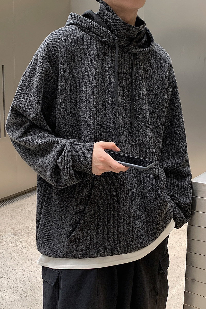 春季男高领卫衣男女宽松帅气oversize针织衫男生长袖HY14P70控85,男装针织衫/毛衣,电商A102B