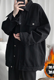 加绒加厚夹克ins休闲上衣服宽松牛仔外套HY02JRTP80控108常规TP60，男装夹克，电商A102B