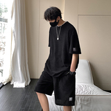 夏季宽松运动套装韩珠地新型面料情侣男短袖两件套T07P80控108，男装衬衫，电商A102B