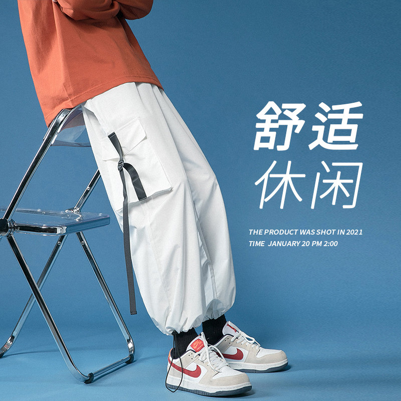 春夏季ins直筒工装束脚休闲裤宽松韩版潮流潮牌裤子图片