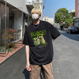 美式高街圆领休闲打底衫多肉植物印花时尚纯棉T恤HY571TP20，男装T恤，电商A102B