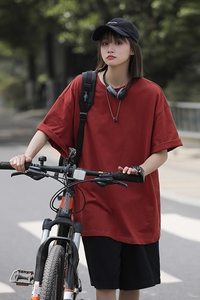 情侣夏季ins纯色短袖t恤宽松白色打底衫日系复古半袖男女HY33TP16图片