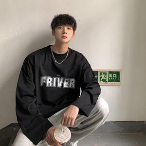 wassup happy长袖t恤男秋冬季美式潮流内搭上衣服情侣百搭打底衫图片