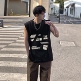 美式vibe潮牌高街宽松运动坎肩情侣无袖t恤印花背心HY579TP18，男装背心/马甲，电商A102B