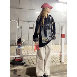 胖胖哥美式Polo领半拉链卫衣男秋季新款大码宽松套头oversize外套图片
