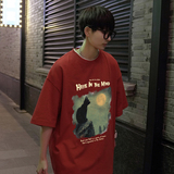 夏季多色纯棉印花打底衫情侣ins风男女同款短袖T恤HY559TP25控39，男装T恤，电商A102B