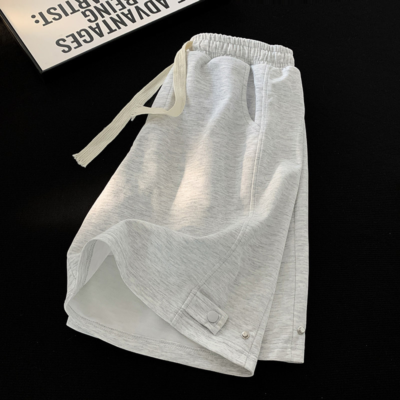夏款美式高街潮流宽松阔腿运动五分裤柔软针织短裤K546TP30控49,男装牛仔裤,电商A102B