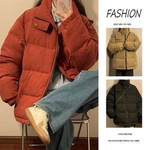 情侣美式复古运动风面包服棉服冬季新款外套棉衣潮HY460P85图片