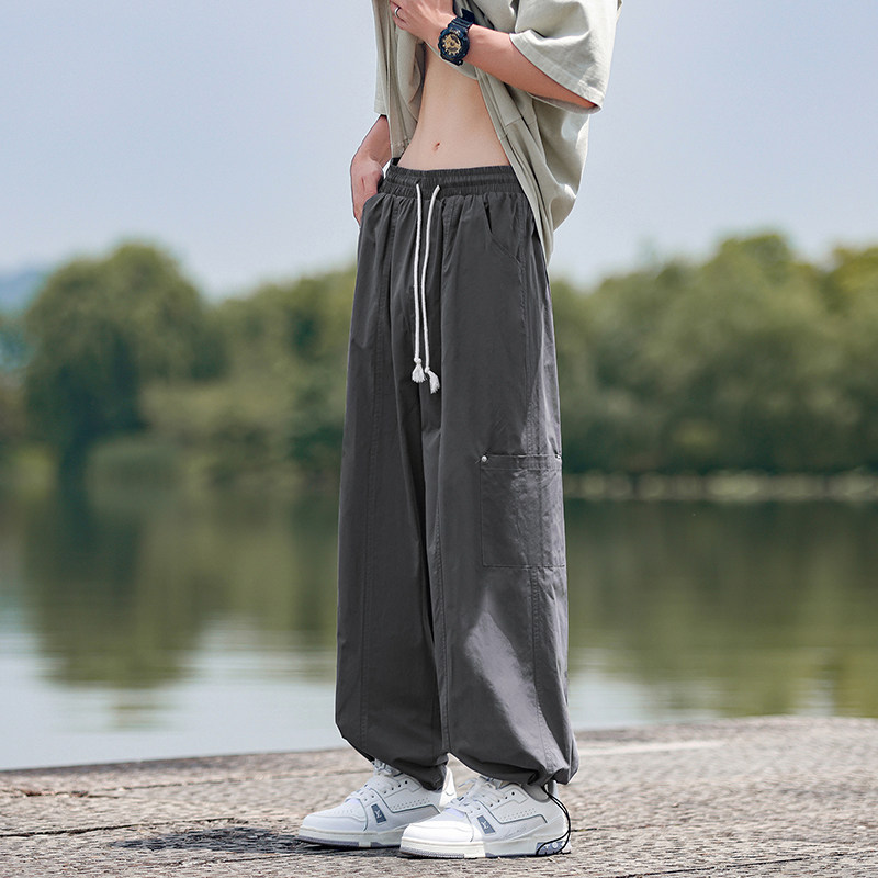 薄款裤子防蚊男生简约休闲裤ins风日系宽松直筒裤K566TP38,男装休闲裤,电商A102B