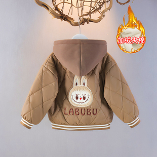 断码特价 男童夹棉外套25秋冬儿童二棉薄款棉服宝宝连帽上衣