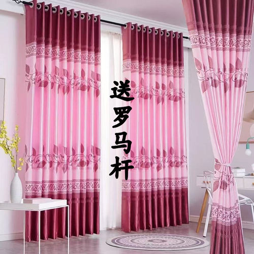 【全套送杆】落地窗帘客厅卧室书房窗帘出租房隔断帘极简风格竹子