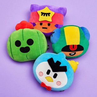 卡通荒野乱斗斯派克玩偶周边公仔毛绒玩具里昂英雄抱枕女生日礼物