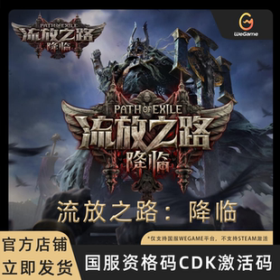 流放2 WEGAME官方 CDK激活码 国服 流放之路 降临 POE2 激活礼包