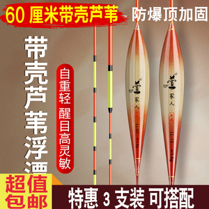 3支60厘米带壳芦苇浮漂加粗超醒目黑坑鱼漂高灵敏轻口鲫鱼漂竞技