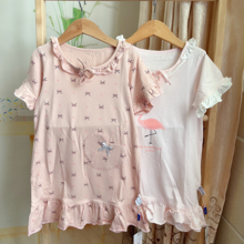 女童睡衣纯棉质睡裙春夏季女孩薄款花边儿童家居服甜美公主风裙子