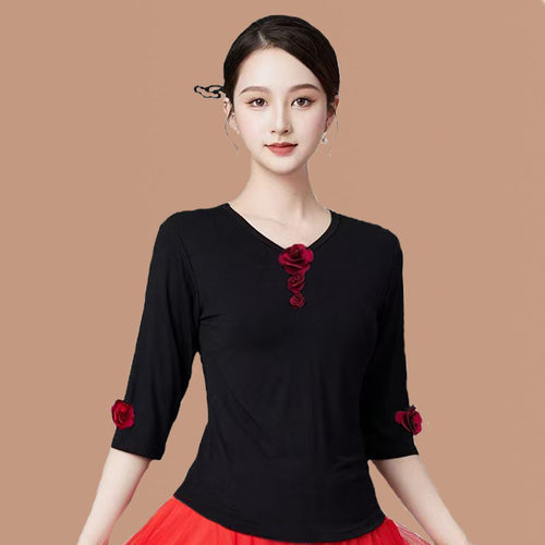 古典舞练功服上衣中袖中国现代舞