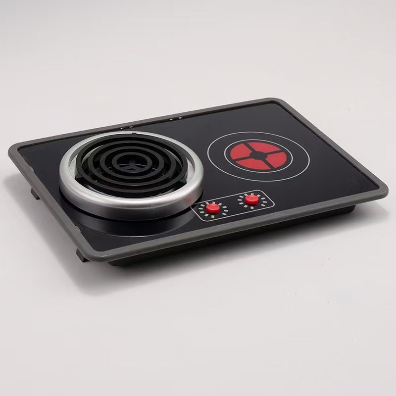 外贸儿童仿真炒菜厨房男女孩玩具电磁炉过家家木制厨房面板燃气灶