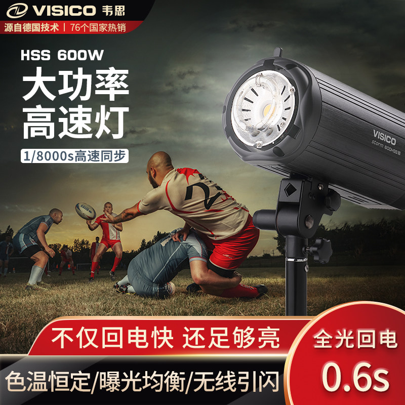 影楼影棚人像商业电商拍摄影室灯1/8000频闪高速连拍动态抓拍补光灯