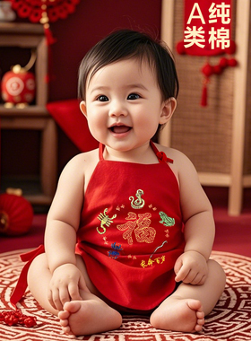 宝宝肚兜婴儿护肚a类纯棉防着凉红肚围新生小孩兜兜秋冬季男五毒