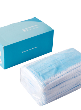 一次性口罩50只装三层熔喷布防护防尘透气黑色白色男女神成人时尚