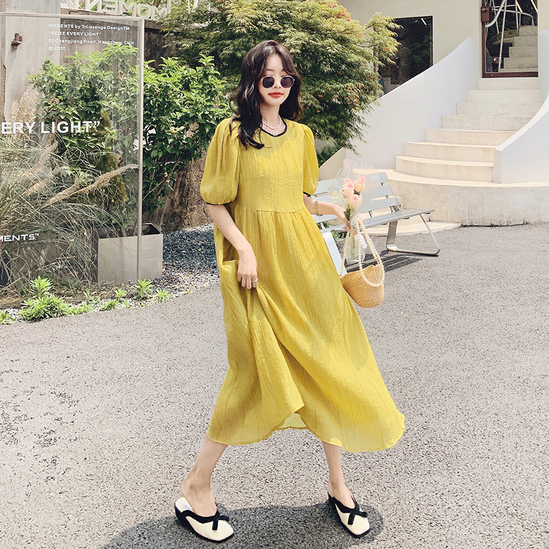 出货中小清新初恋气质轻薄休闲时尚长裙7522P105控158，女装连衣裙，浙宝218