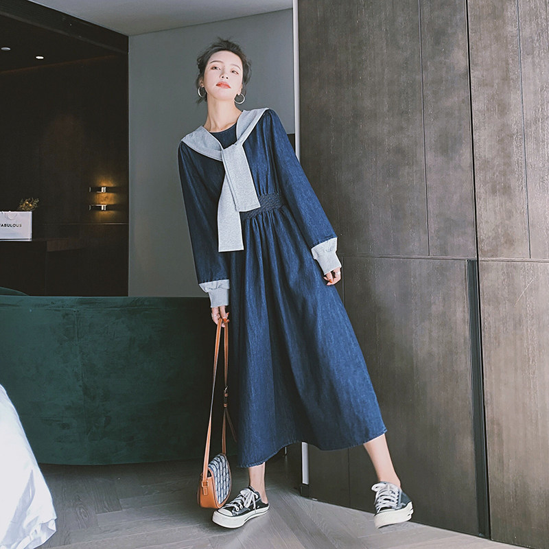 现货春季新款带披肩牛仔连衣裙7033P120控178(内附），女装连衣裙，浙宝218