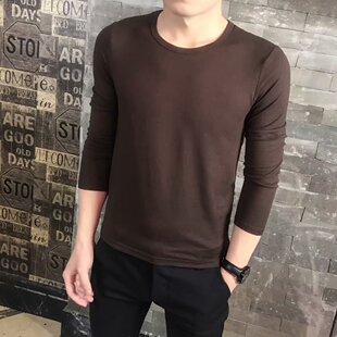 9.9男士t恤长袖薄款春夏上衣服男装2018新款潮流韩版秋季打底衫男