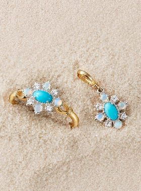 绿松石纯银女复古项链