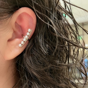 纯银镀金耳骨夹 古希腊珍珠联排 日系轻奢 Archaeology