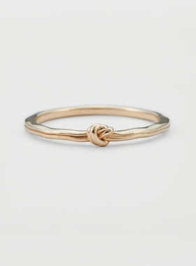 扭结丝带戒指925纯银日系女