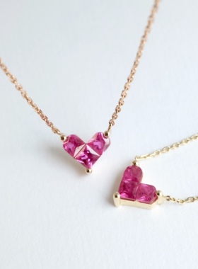 日系star jewelry 神秘爱心 红宝石 交响情人梦桃心 耳钉手链项链