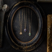 绿宝石 日系轻奢 吊坠项链 堇青石 拉长石 博物馆学 莫桑钻