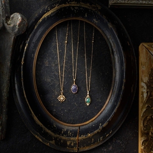 日系轻奢 博物馆学 莫桑钻 堇青石 拉长石 绿宝石 吊坠项链