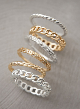 情侣纯银日系立体羽毛戒指