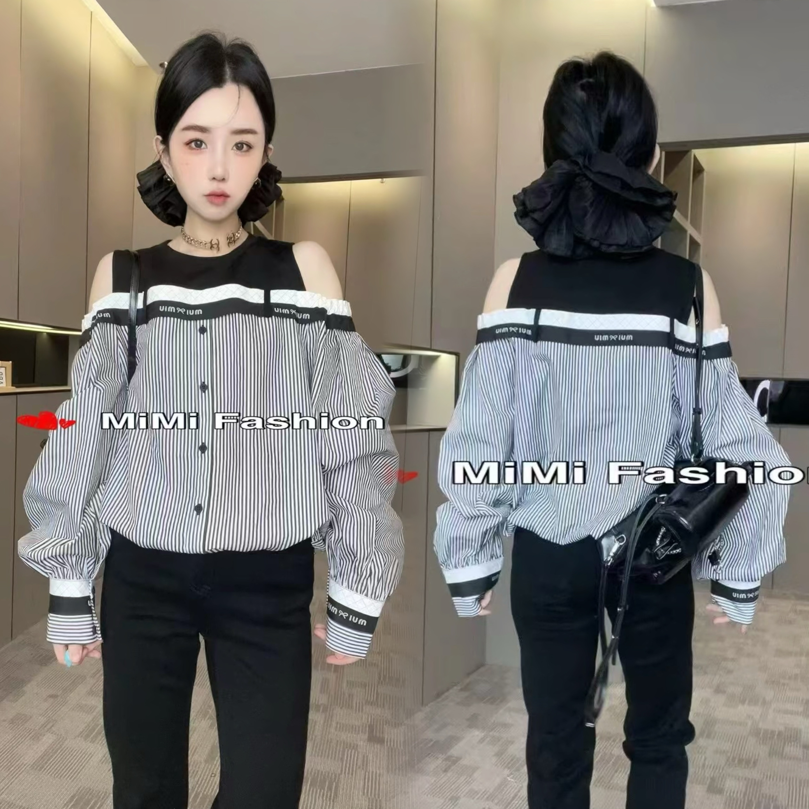 露肩设计感上衣女超好看漂亮衬衫