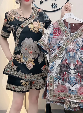 2025超火夏装一整套新中式国风女装夏日漂亮小套装夏季减龄两件套