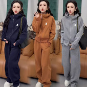 秋冬超火女装 2025新款 慵懒风加绒卫衣两件套 休闲运动套装 巨好看