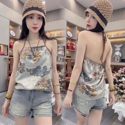 巨好看的挂脖吊带背心女小上衣