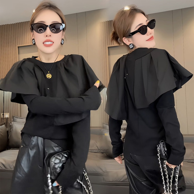 巨好看轻熟设计感酷飒拽姐上衣女2025早秋新款高级感chic别致小衫