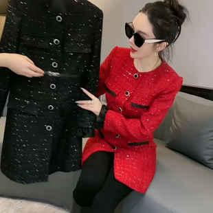 新年战袍冬季 2026秋冬裙小香风独特漂亮红色裙子 连衣裙本命年女装