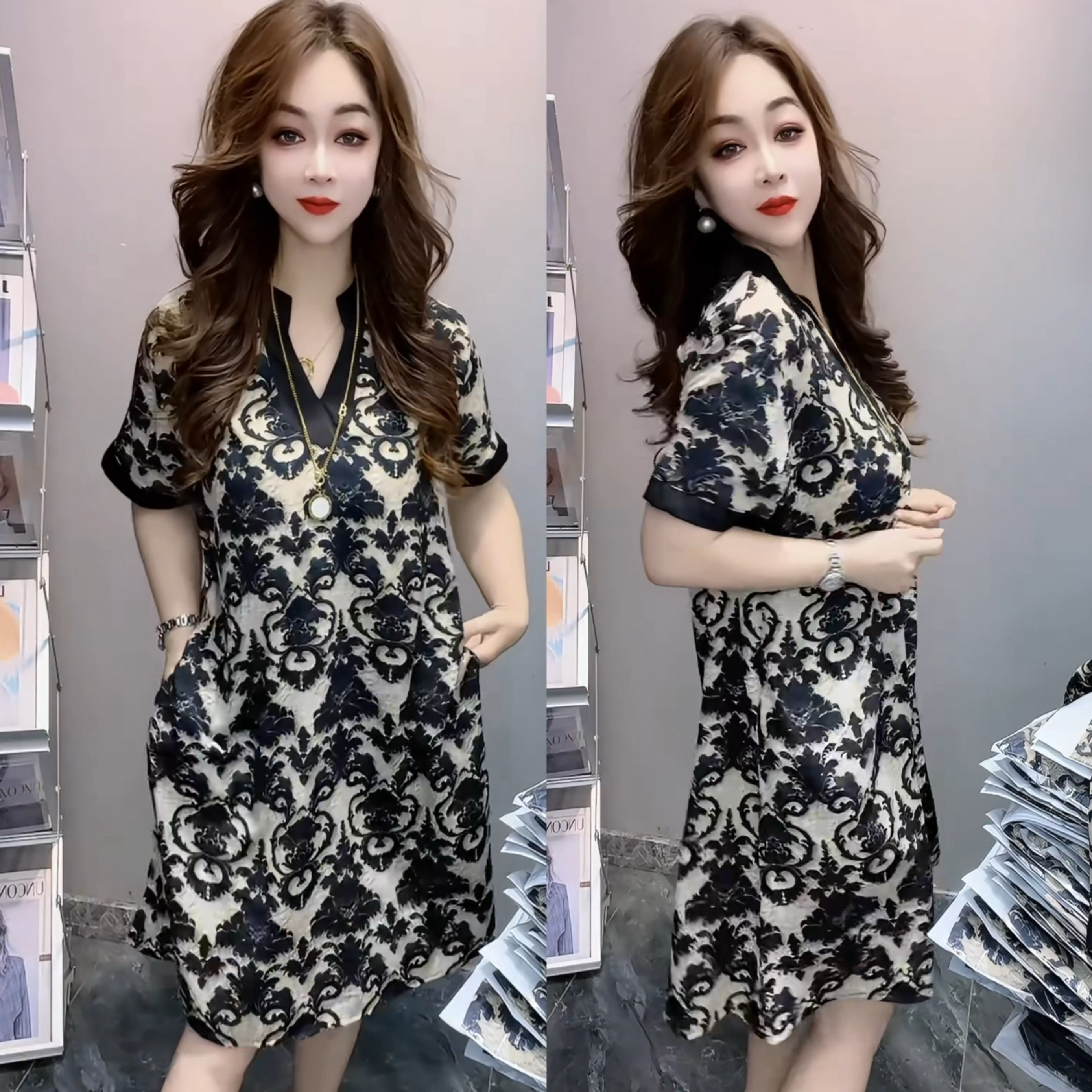 宽松大方得体的连衣裙女欧货裙子图片