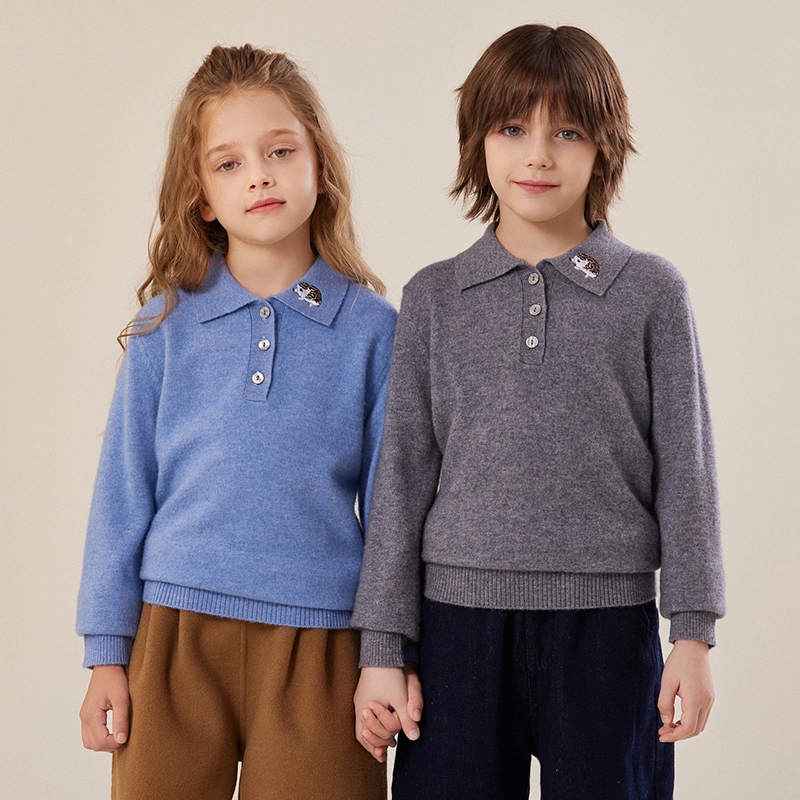 秋冬季男女同款纯山羊绒刺绣毛衣